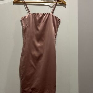 OHPOLLY Metallic Pink Bodycon Dress